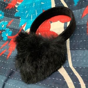 Surell Rabbit Fur Earmuffs With Velvet Band NWOT